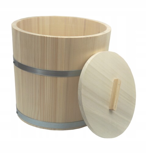 Seau bois 15l avec couvercle - 15l,
