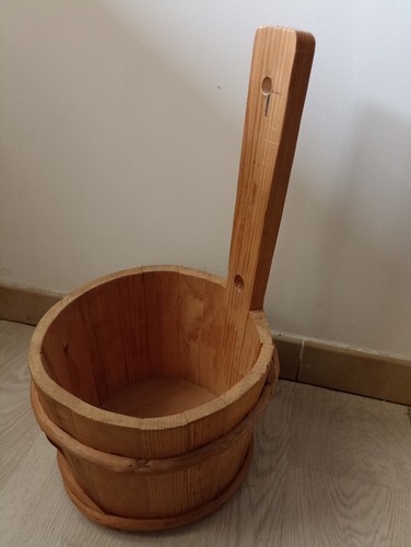 Seau bois style sauna - en,