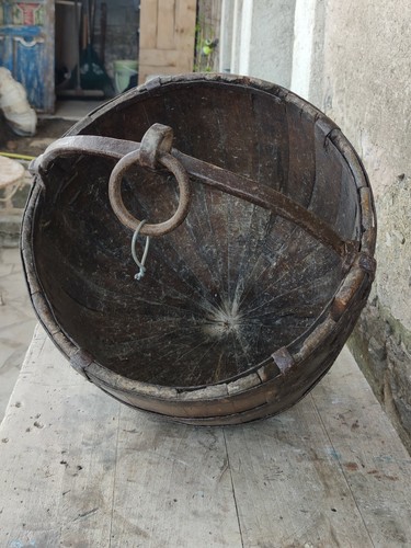 Ancien seau puit chinois - seau, de