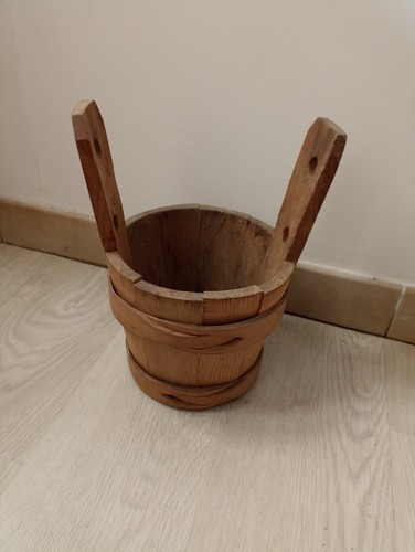 Seau bois style sauna - en,